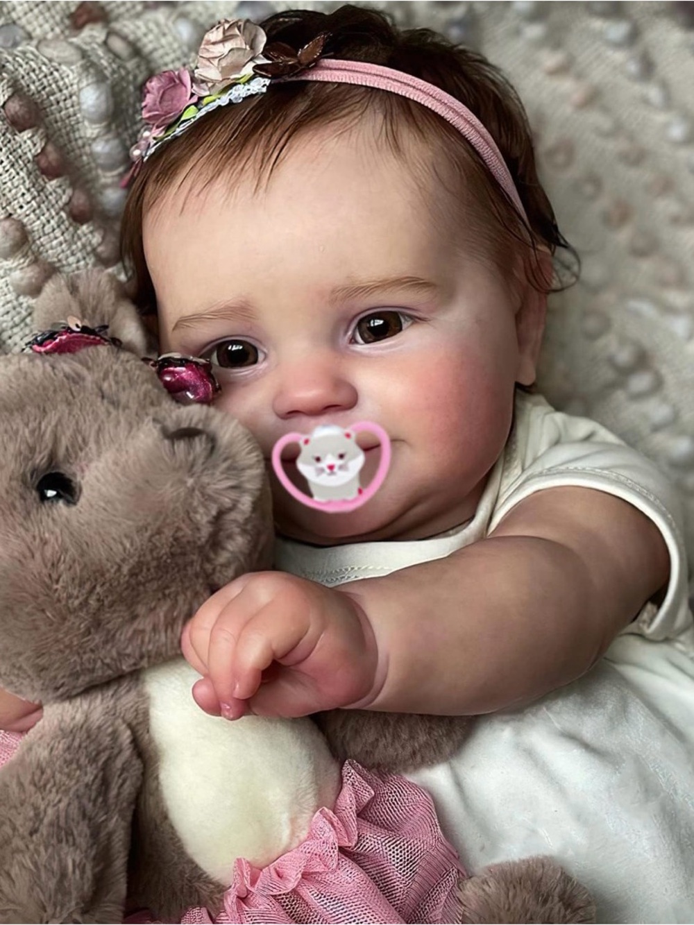 Soft Pink Floral Baby Headband - Kids Hair Accessory